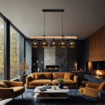 Φωτιστικό οροφής πεντάφωτο Salote pakoworld Ε27 σε καφέ-μαύρη απόχρωση 100x18x24εκ - Image 2