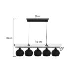 Φωτιστικό οροφής πεντάφωτο Salote pakoworld Ε27 σε καφέ-μαύρη απόχρωση 100x18x24εκ - Image 4