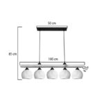 Φωτιστικό οροφής πεντάφωτο Salote pakoworld Ε27 σε καφέ-κρέμα απόχρωση 100x18x24εκ - Image 4