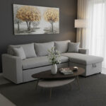 Γωνιακός καναπές-κρεβάτι αναστρέψιμος Lilian pakoworld ύφασμα γκρι 225x148x81εκ - Image 2