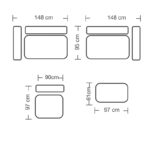 Πολυμορφικός-αναστρέψιμος καναπές London pakoworld ανοιχτό γκρι ύφασμα με μαξιλάρια σε ποντικί απόχρωση 296x246x95εκ - Image 11