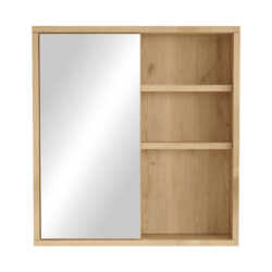 Ντουλάπι μπάνιου Bagno με καθρέπτη pakoworld oak 60x14.5x63.6εκ