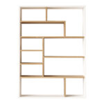 Βιβλιοθήκη Decora pakoworld σε oak-λευκό απόχρωση 90x22x123.6εκ - Image 2