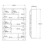 Βιβλιοθήκη Decora pakoworld σε oak-λευκό απόχρωση 90x22x123.6εκ - Image 4