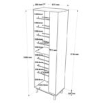 Παπουτσοθήκη Scarpiera pakoworld 18 ζευγών σε φυσικο-ανθρακι απόχρωση 57.2x35.5x185.6εκ - Image 6