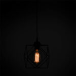 Φωτιστικό οροφής μονόφωτο Alama pakoworld E27 μαύρο 20x20x74εκ - Image 2