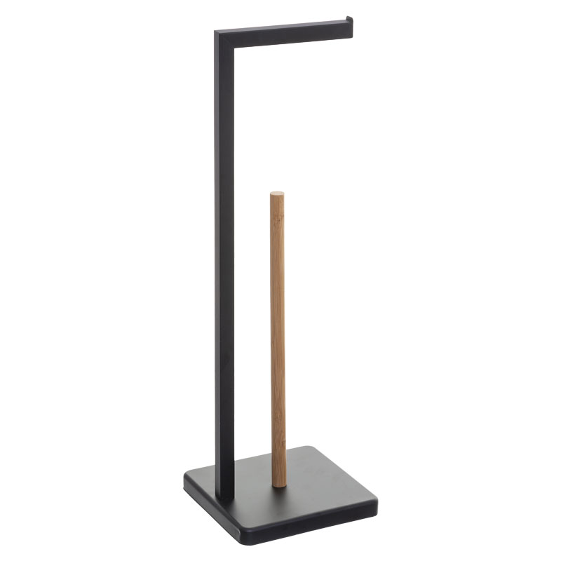 199-000485 Χαρτοθήκη μπάνιου Nature pakoworld μαύρο 20x20x64.5εκ