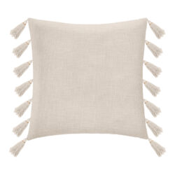 Μαξιλάρι διακοσμητικό Erden pakoworld με κρόσσια ύφασμα σε ιβουάρ απόχρωση 50x50εκ