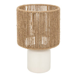 Επιτραπέζιο φωτιστικό Leyda pakoworld κεραμικό σε λευκή-φυσική απόχρωση Φ16x24εκ