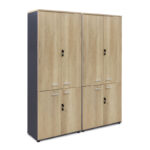 Nτουλάπα γραφείου τετράφυλλη Lotus pakoworld χρώμα φυσικό-ανθρακί 160x40x200εκ