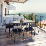 Τραπεζαρία Naoki σετ 7τεμ pakoworld μέταλλο μαύρο pe γκρι. - Image 2