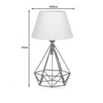 Επιτραπέζιο φωτιστικό PWL-1080 pakoworld Ε27 λευκό-χρυσό 22x22x37εκ - Image 2