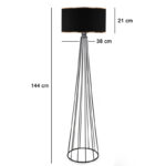 Φωτιστικό δαπέδου Firdo I pakoworld Ε27 ύφασμα-μέταλλο μαύρο Φ38x121εκ - Image 3