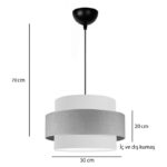 Φωτιστικό οροφής Fozy pakoworld ύφασμα σε κρέμα-φυσικό απόχρωση Φ30x22εκ - Image 2