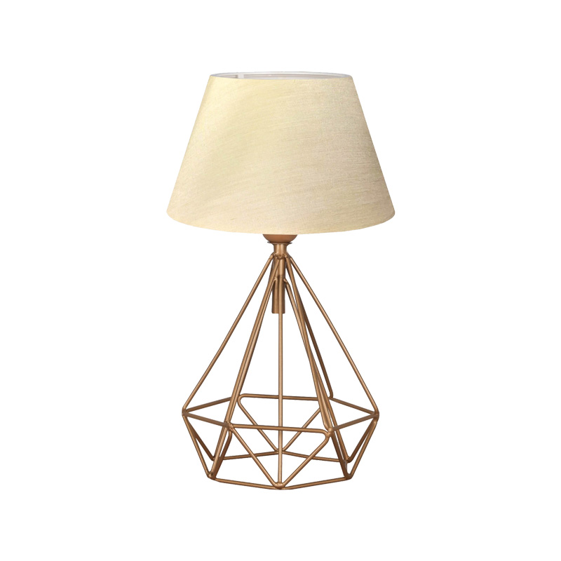 202-000180 Επιτραπέζιο φωτιστικό PWL-1080 pakoworld Ε27 μπεζ-χρυσό Φ22x39εκ