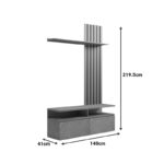 Σύνθετο σαλονιού Perlento pakoworld σε μπεζ μαρμάρου με sonoma απόχρωση 140x41x219.5εκ - Image 8