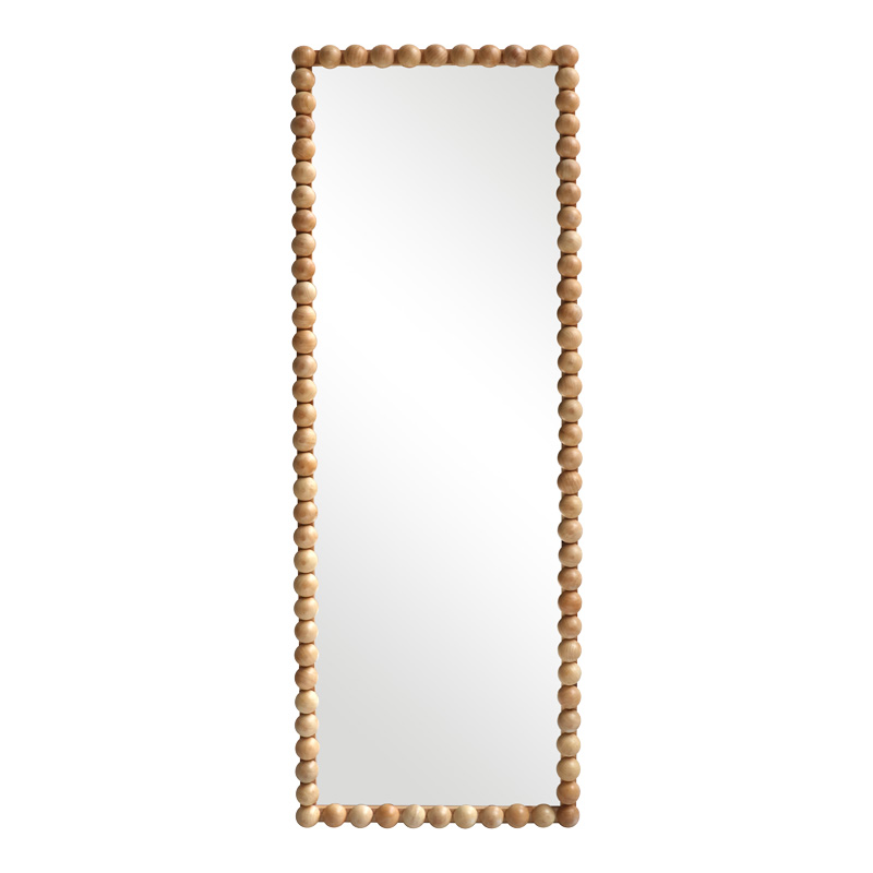 233-000043 Καθρέπτης Ledalo pakoworld ξύλο σε φυσική απόχρωση 45x4.5x130εκ