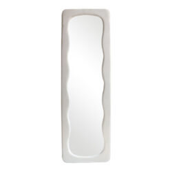 Καθρέπτης δαπέδου Lezour pakoworld βελούδο σε λευκή απόχρωση 50x5x170εκ
