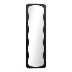 Καθρέπτης δαπέδου Lezour pakoworld βελούδο σε μαύρη απόχρωση 50x5x170εκ