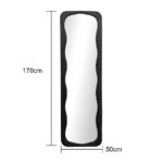 Καθρέπτης δαπέδου Lezour pakoworld βελούδο σε μαύρη απόχρωση 50x5x170εκ - Image 5