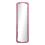 Καθρέπτης δαπέδου Lezour pakoworld βελούδο σε σάπιο μήλο απόχρωση 50x5x170εκ