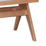 Καρέκλα Winslow pakoworld ξύλο rubberwood ανοικτό καρυδί-pvc rattan φυσικό-ύφασμα γκρι - Image 5