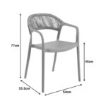 Πολυθρόνα Ankara pakoworld στοιβαζόμενη pp-pe rattan σε λευκή-φυσική απόχρωση 54x55.5x77εκ - Image 8