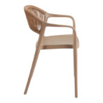 Πολυθρόνα Ankara pakoworld στοιβαζόμενη pp-pe rattan σε μόκα-φυσική απόχρωση 54x55.5x77εκ - Image 3