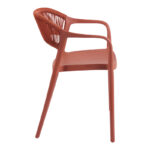 Πολυθρόνα Ankara pakoworld στοιβαζόμενη pp-pe rattan σε terracotta απόχρωση 54x55.5x77εκ - Image 3