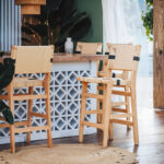 Σκαμπό μπαρ Julien pakoworld rubberwood φυσικό-έδρα φυσικό-μαύρο σχοινί 45x46x95εκ - Image 2