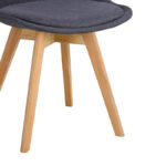 Καρέκλα Gaston pakoworld γκρι σκούρο ύφασμα και ξύλινο πόδι σε φυσική απόχρωση 48x55x83εκ - Image 7