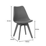 Καρέκλα Gaston I pakoworld PP-PU σε λευκή απόχρωση 48.5x53.5x81.5εκ - Image 6