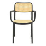 Πολυθρόνα Westley pakoworld pp φυσικό-μαύρο 58x47x81εκ - Image 4