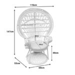 Πολυθρόνα Dorothy Inart με μπεζ μαξιλάρι-φυσικό rattan 115x53x147εκ - Image 2