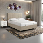 Κρεβάτι με αποθηκευτικό χώρο Lineo pakoworld μπουκλέ σε μπεζ απόχρωση 160x200εκ - Image 2