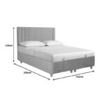 Κρεβάτι με αποθηκευτικό χώρο Lineo pakoworld μπουκλέ σε μπεζ απόχρωση 160x200εκ - Image 3