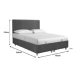 Κρεβάτι με αποθηκευτικό χώρο Lineo pakoworld μπουκλέ σε ανθρακί απόχρωση 160x200εκ - Image 4