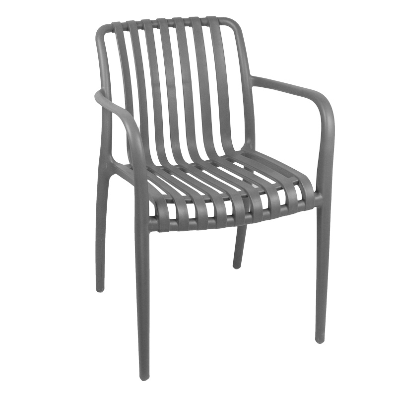 326-000006 Πολυθρόνα Zoi pakoworld pp σε ανθρακί απόχρωση 58.5x54x80εκ