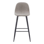 Σκαμπό μπαρ μεσαίου ύψους Bella pakoworld ανοιχτό γκρι ύφασμα-πόδι μαύρο μέταλλο 41x47x93εκ - Image 4