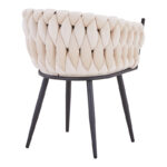Πολυθρόνα Vivian pakoworld μπεζ βελούδο-πόδι μαύρο μέταλλο 61x55x80εκ - Image 2