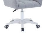 Πολυθρόνα περιστρεφόμενη Givole pakoworld σε γκρι μπουκλέ ύφασμα 55x50x76-86εκ - Image 4