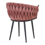 Πολυθρόνα Vivian pakoworld σάπιο μήλο βελούδο-πόδι μαύρο μέταλλο 61x55x80εκ - Image 2