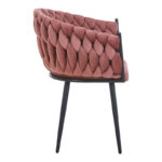 Πολυθρόνα Vivian pakoworld σάπιο μήλο βελούδο-πόδι μαύρο μέταλλο 61x55x80εκ - Image 3