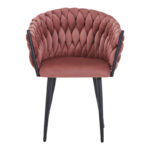 Πολυθρόνα Vivian pakoworld σάπιο μήλο βελούδο-πόδι μαύρο μέταλλο 61x55x80εκ - Image 4