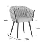 Πολυθρόνα Vivian pakoworld σάπιο μήλο βελούδο-πόδι μαύρο μέταλλο 61x55x80εκ - Image 5