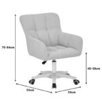 Καρέκλα γραφείου εργασίας Givole pakoworld σε κίτρινο μπουκλέ ύφασμα 55x55x75-84εκ - Image 5