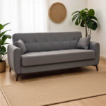 Καναπές-κρεβάτι με αποθηκευτικό χώρο τριθέσιος Lincoln pakoworld ανθρακί ύφασμα 225x75x85εκ - Image 2