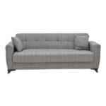 Καναπές-κρεβάτι με αποθηκευτικό χώρο τριθέσιος Modesto pakoworld γκρι ύφασμα 215x85x80εκ - Image 3