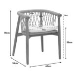 Πολυθρόνα Abby pakoworld σκελετός από teak ξύλο σε φυσική απόχρωση και κρεμ μαξιλάρι 60x58x78εκ - Image 2