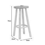 Σκαμπό μπαρ Nusiwo pakoworld teak ξύλο σε φυσική απόχρωση Φ35x70εκ - Image 2